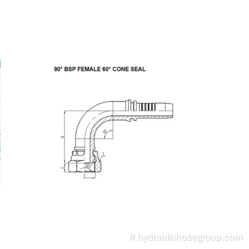 Joint conique 90° BSP Femelle 60° 22691